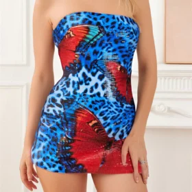 Women Summer Mini Dress Flower Printed